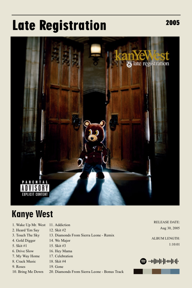 Album poster for Late Registration by Kanye West