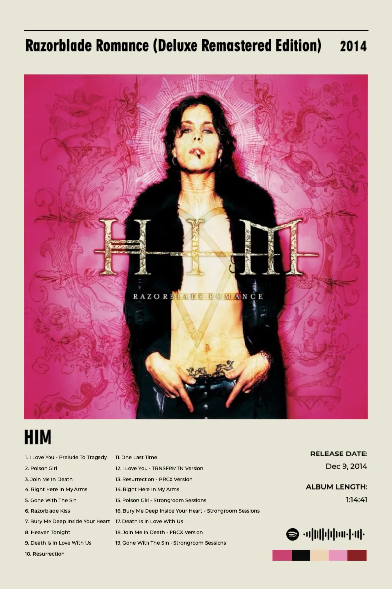 Album poster for Razorblade Romance (Deluxe Remastered Edition) by HIM