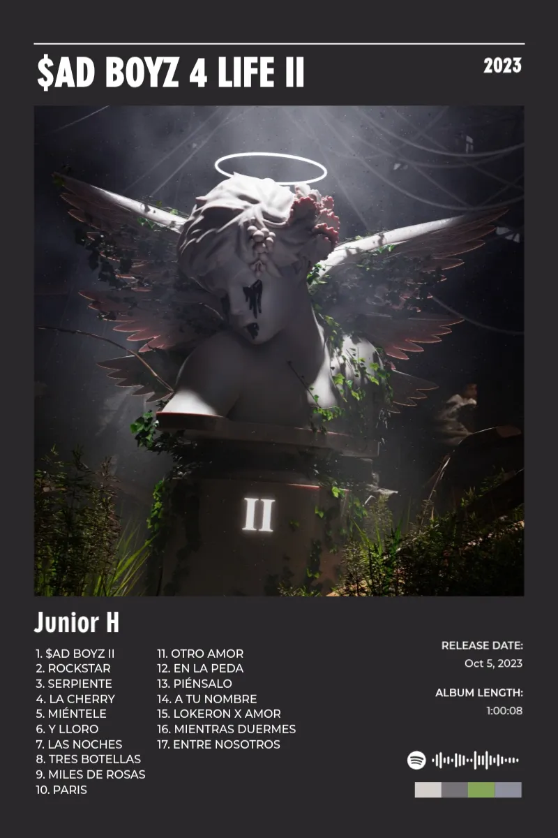 Album poster for $AD BOYZ 4 LIFE II by Junior H