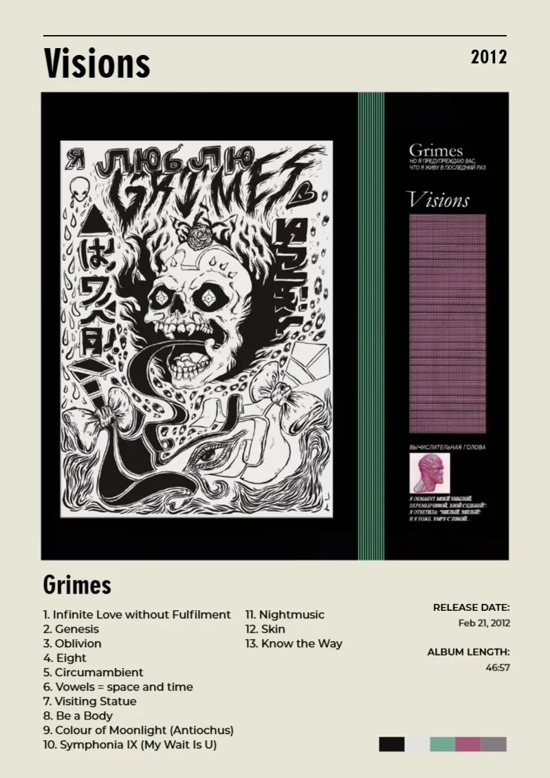 Album poster for Visions by Grimes