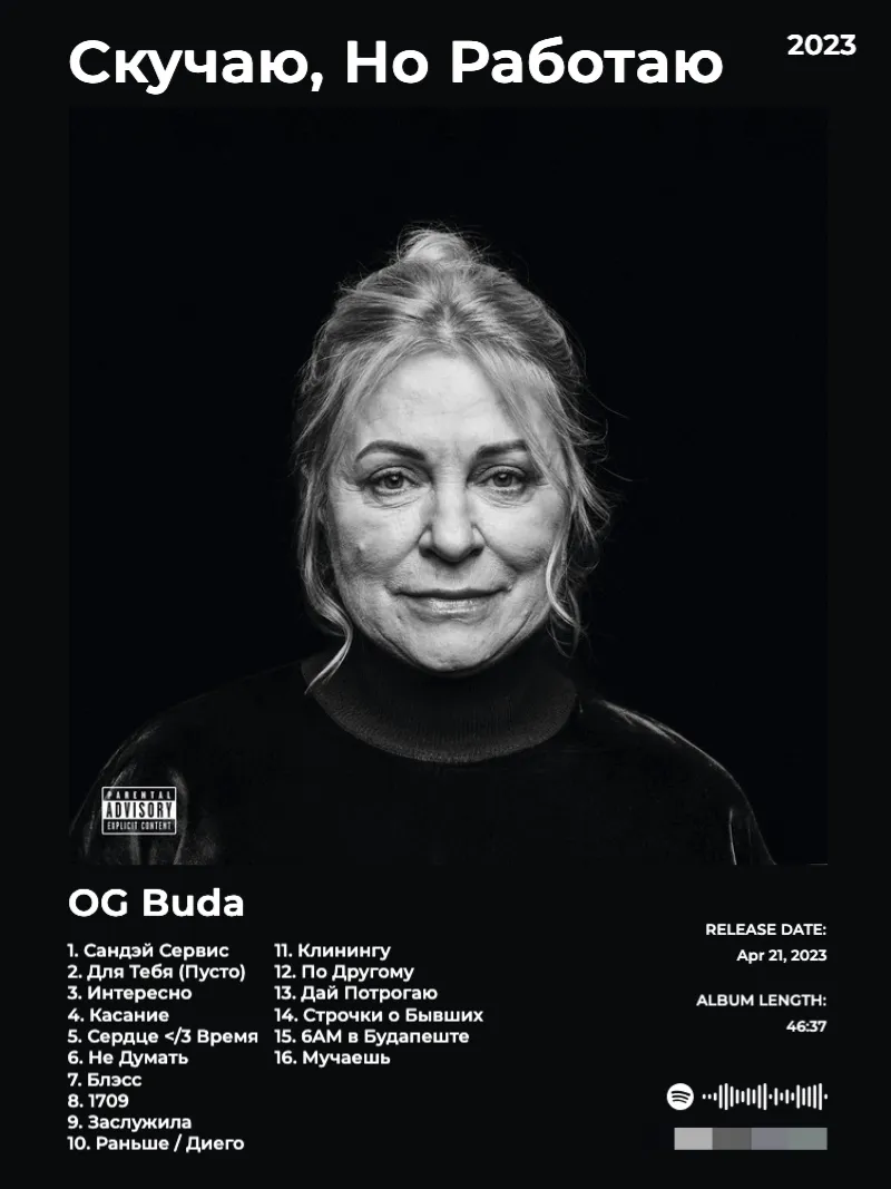 Album poster for Cкучаю, Но Работаю by OG Buda
