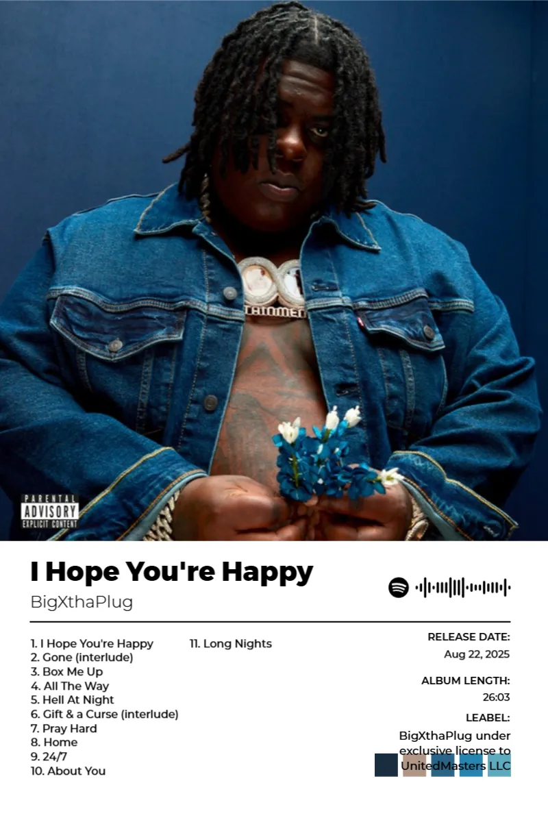 I Hope You're Happy · I Hope You're Happy · BigXthaPlug · 2:3 Album poster for I Hope You're Happy by BigXthaPlug