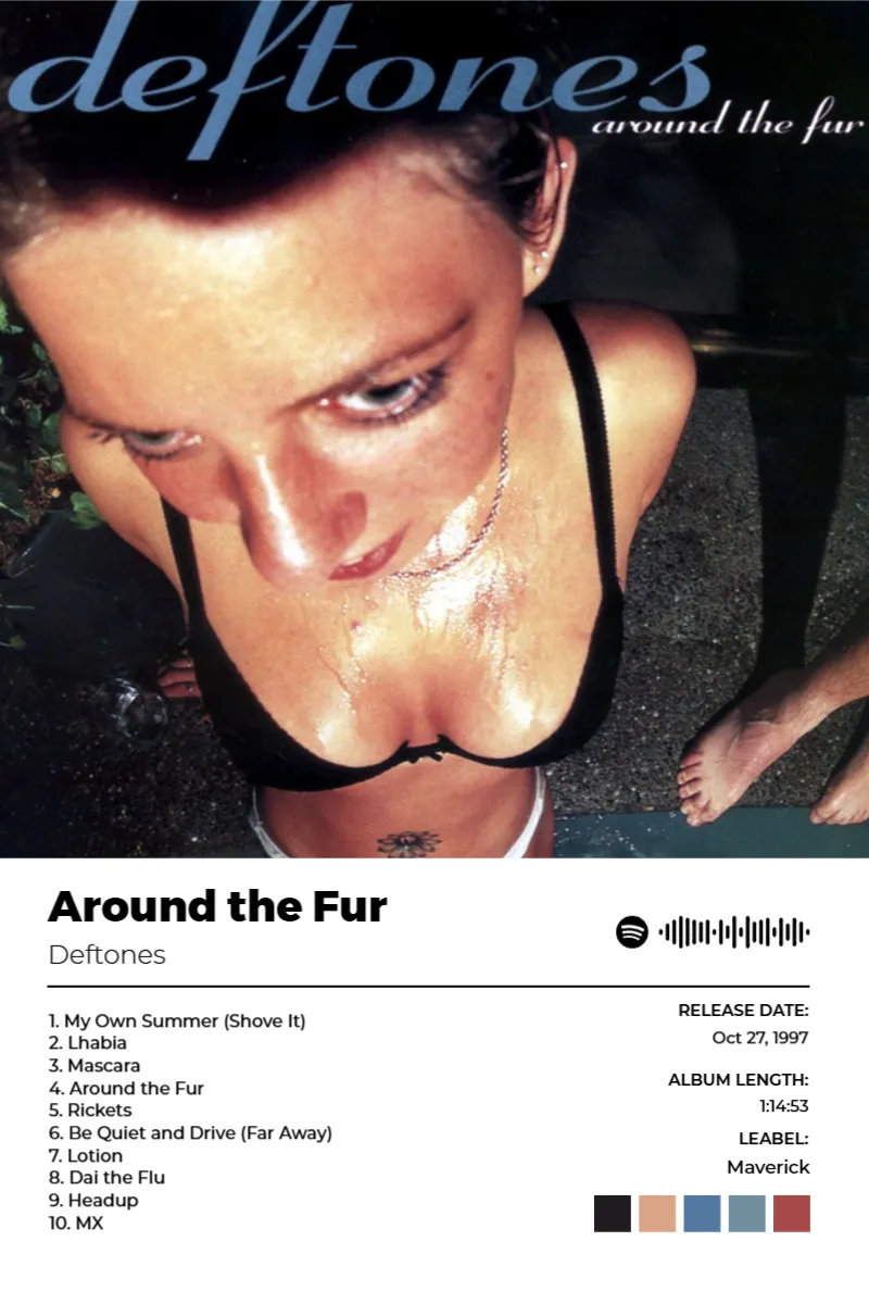 Around the Fur · Around the Fur · Deftones · 2:3 Album poster for Around the Fur by Deftones