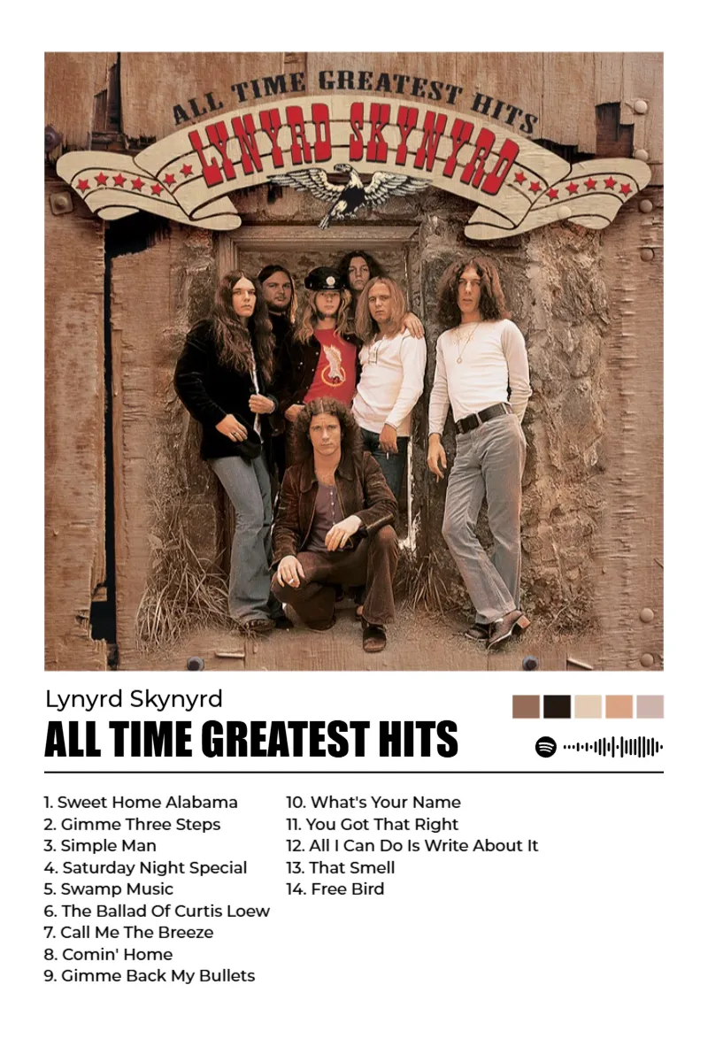 All Time Greatest Hits · All Time Greatest Hits · Lynyrd Skynyrd · 2:3 Album poster for All Time Greatest Hits by Lynyrd Skynyrd
