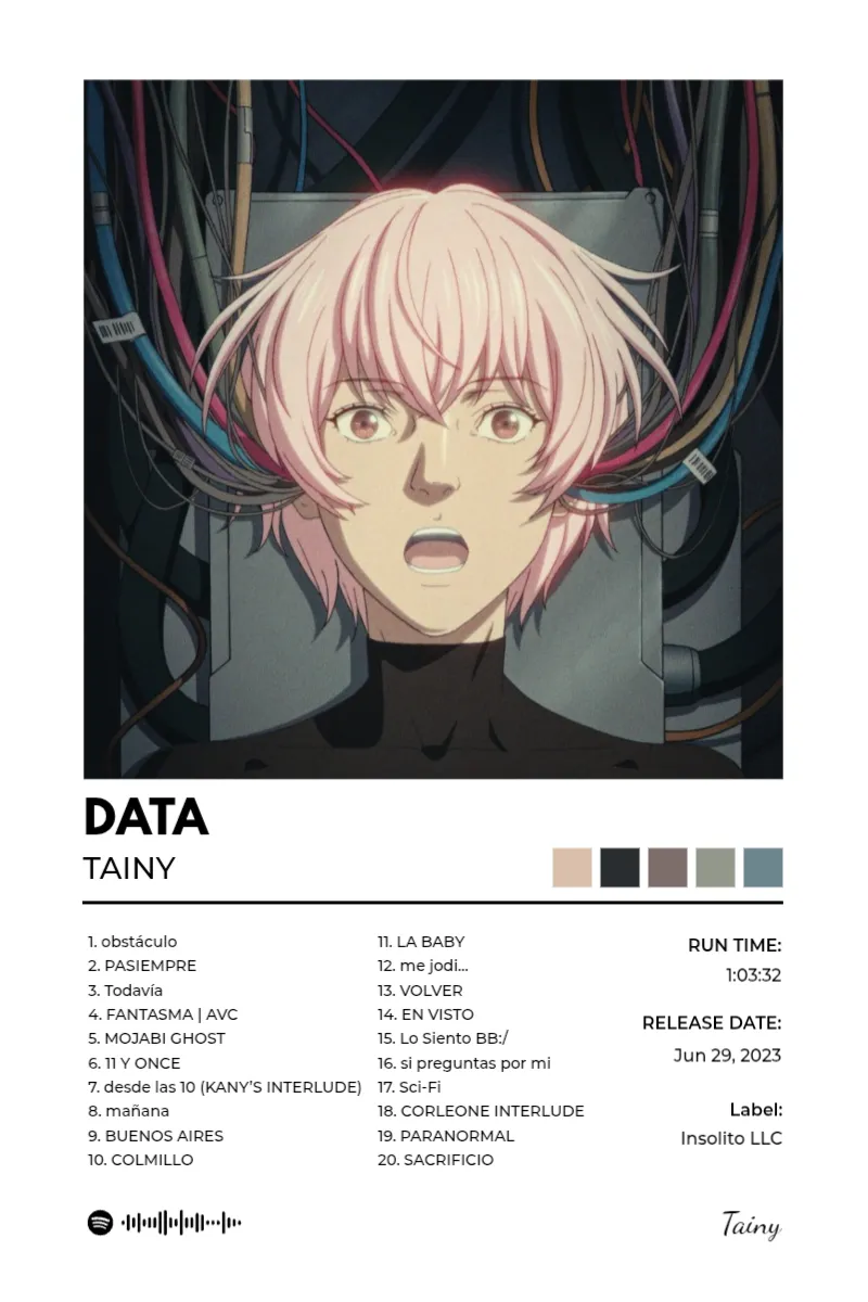 Album poster for DATA by Tainy