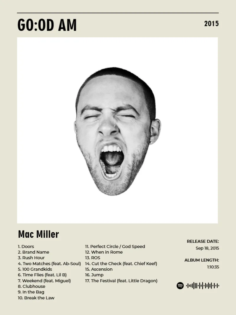Album poster for GO:OD AM by Mac Miller