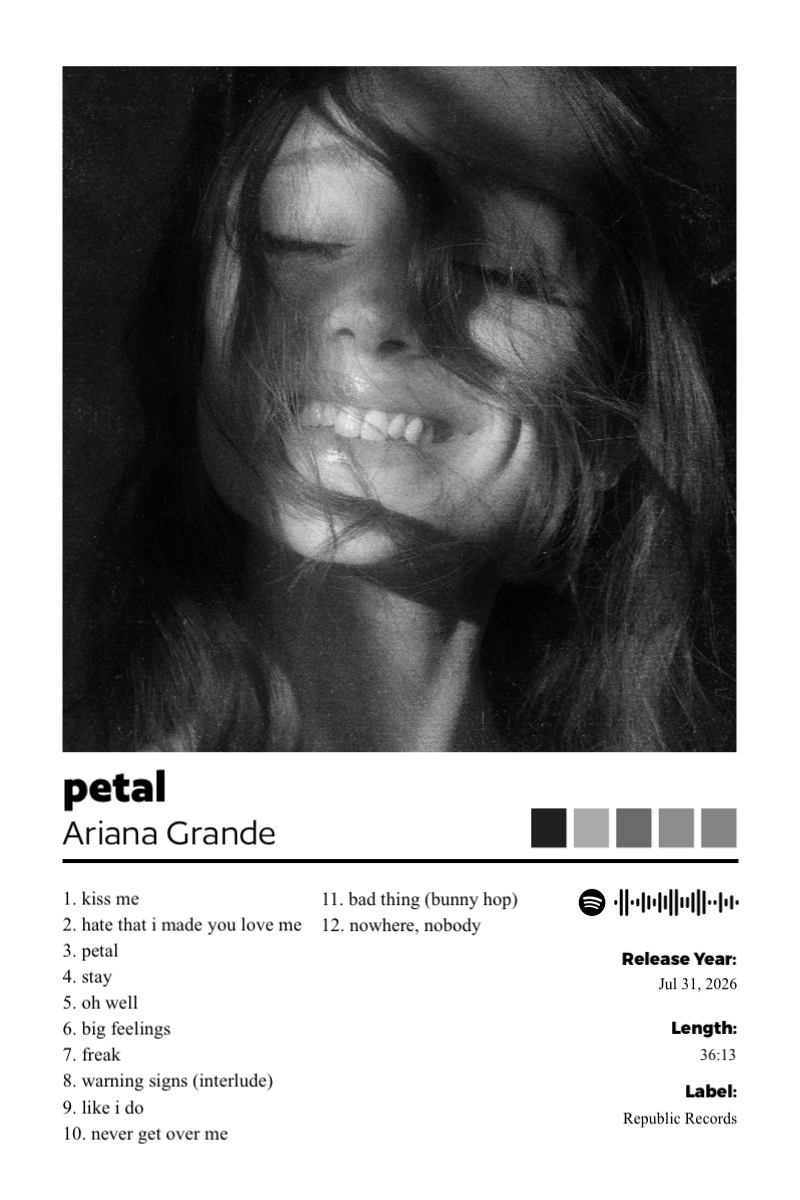 Album poster for petal by Ariana Grande
