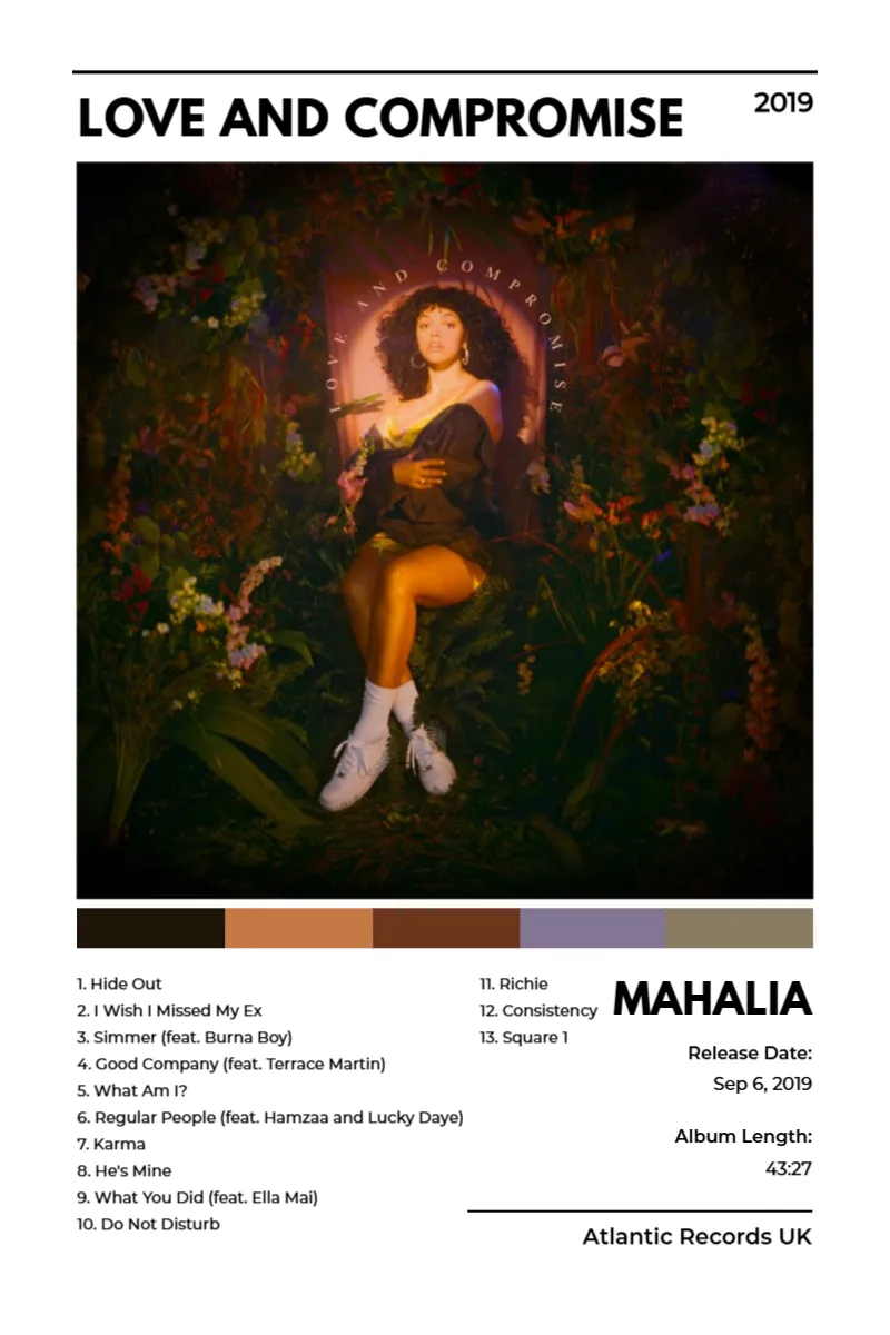 Album poster for LOVE AND COMPROMISE by Mahalia
