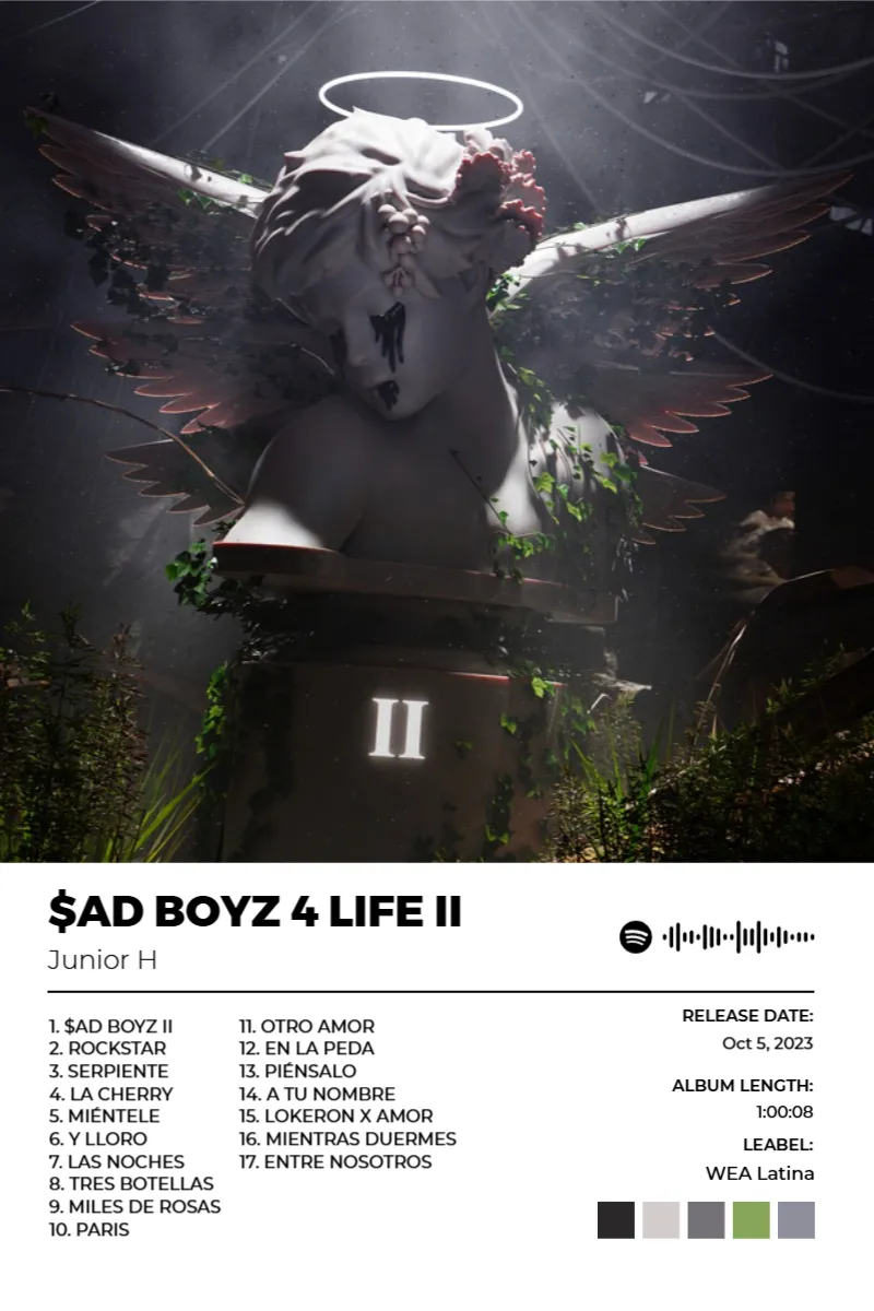 $AD BOYZ 4 LIFE II · $AD BOYZ 4 LIFE II · Junior H · 2:3 Album poster for $AD BOYZ 4 LIFE II by Junior H