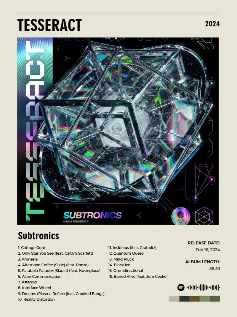 Album poster for TESSERACT by Subtronics