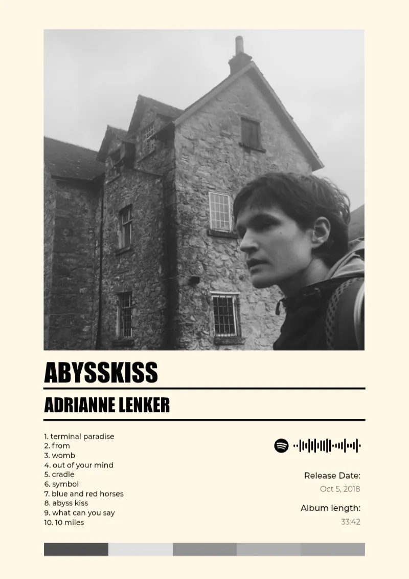 abysskiss · abysskiss · Adrianne Lenker · DIN A4 Album poster for abysskiss by Adrianne Lenker