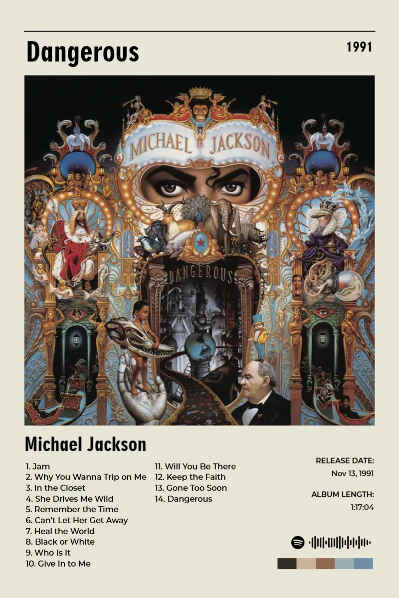 Dangerous · Dangerous · Michael Jackson · 2:3 Album poster for Dangerous by Michael Jackson