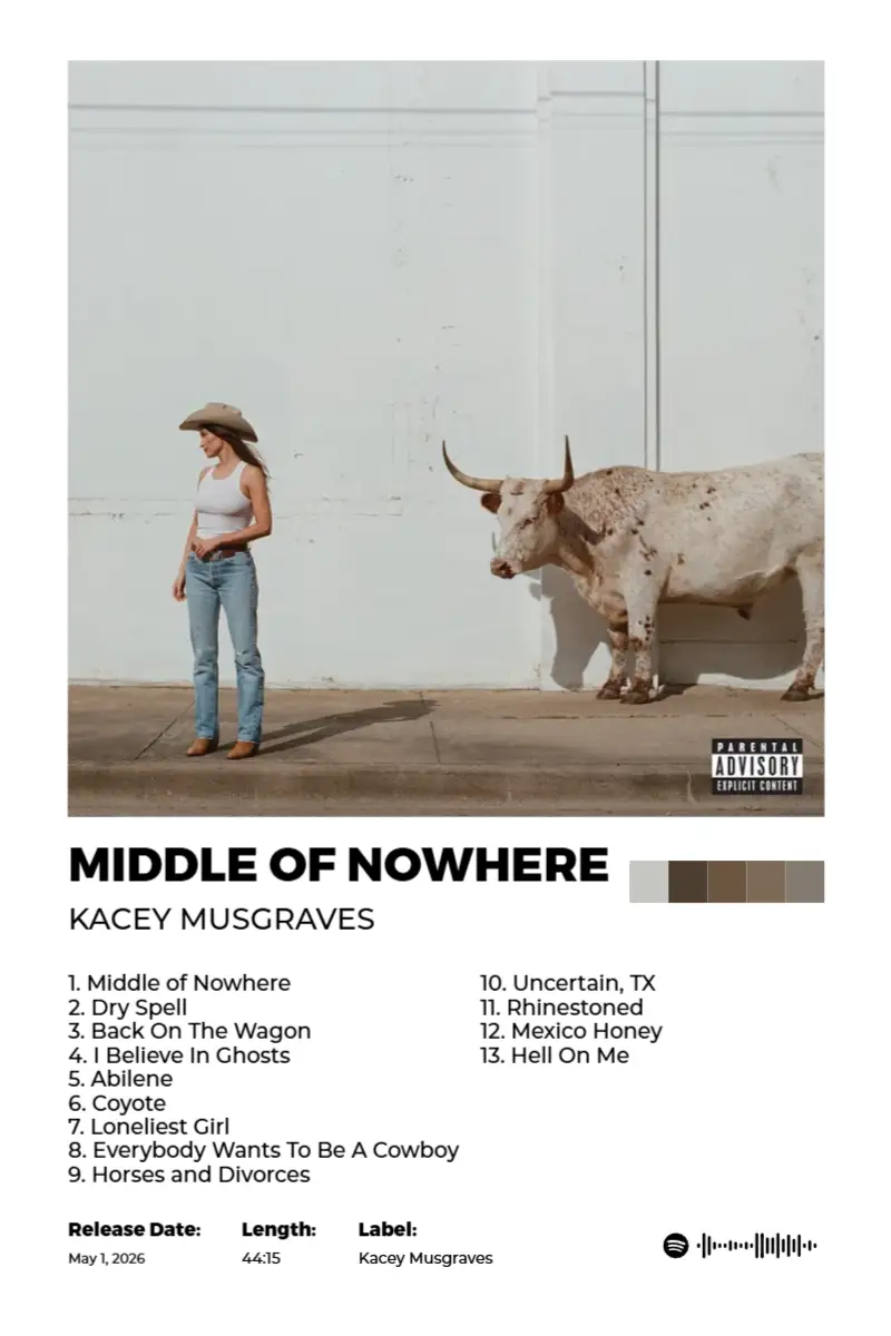 Middle of Nowhere · Middle of Nowhere · Kacey Musgraves · 2:3 Album poster for Middle of Nowhere by Kacey Musgraves