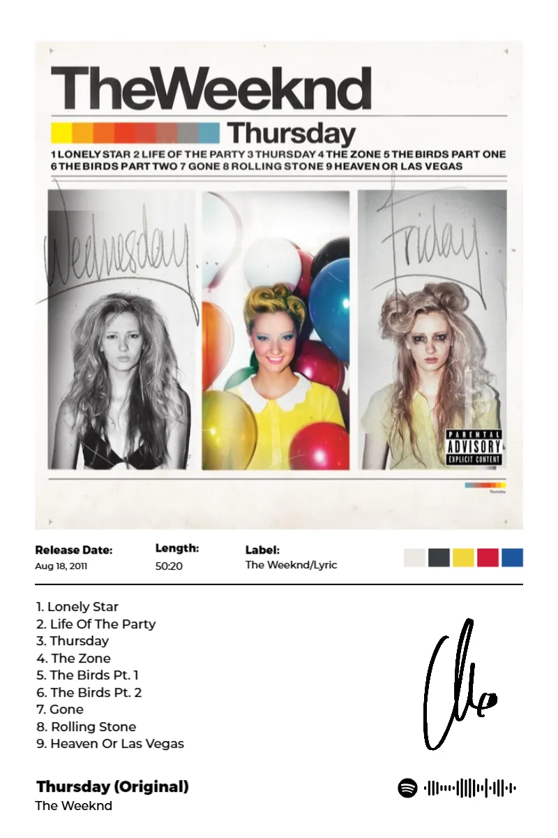 Thursday (Original) · Thursday (Original) · The Weeknd · 2:3 Album poster for Thursday (Original) by The Weeknd