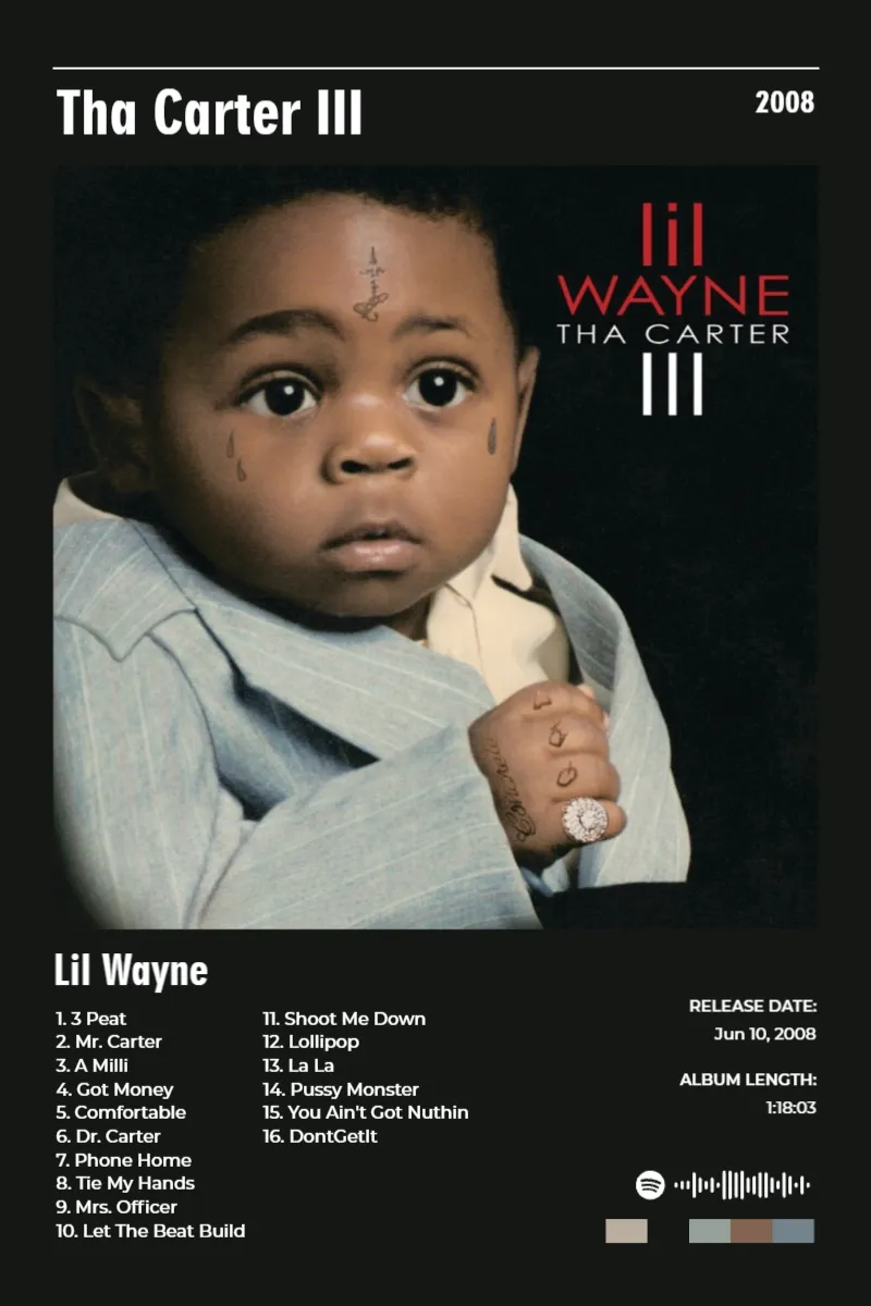 Album poster for Tha Carter III by Lil Wayne