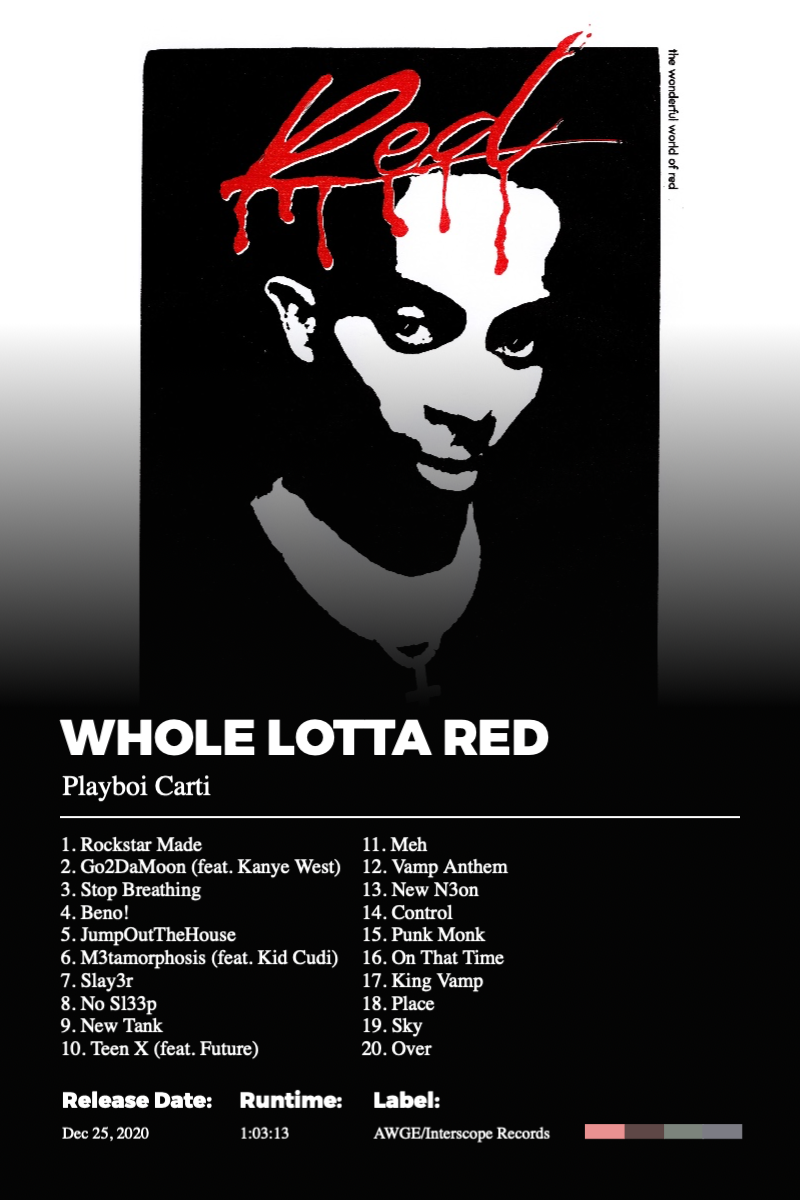 Album poster for Whole Lotta Red by Playboi Carti