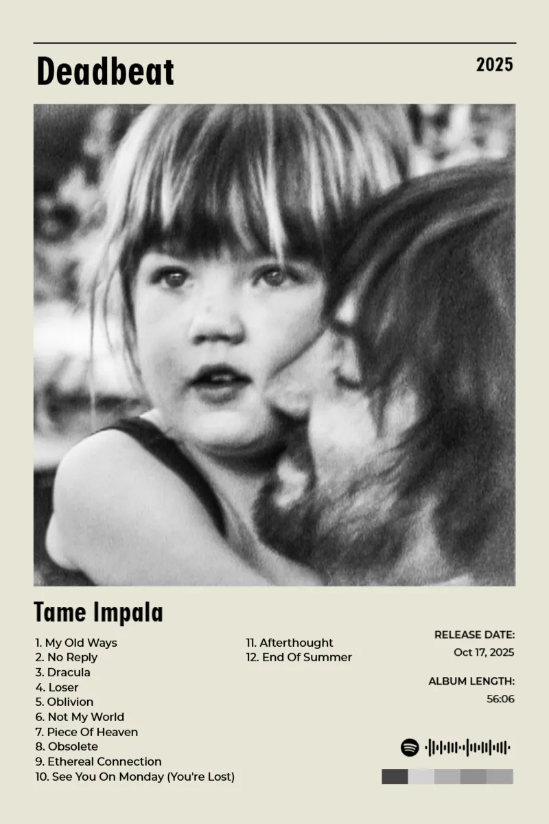 Deadbeat · Deadbeat · Tame Impala · 2:3 Album poster for Deadbeat by Tame Impala