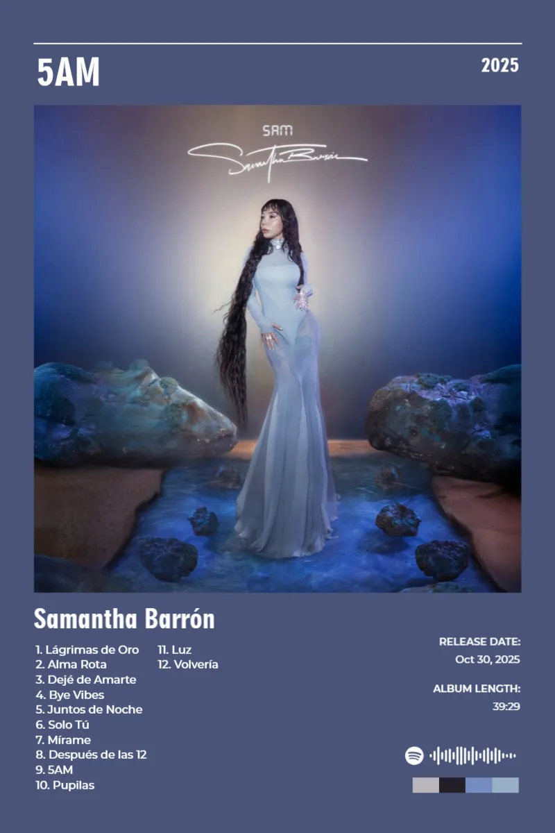 5AM · 5AM · Samantha Barrón · 2:3 Album poster for 5AM by Samantha Barrón