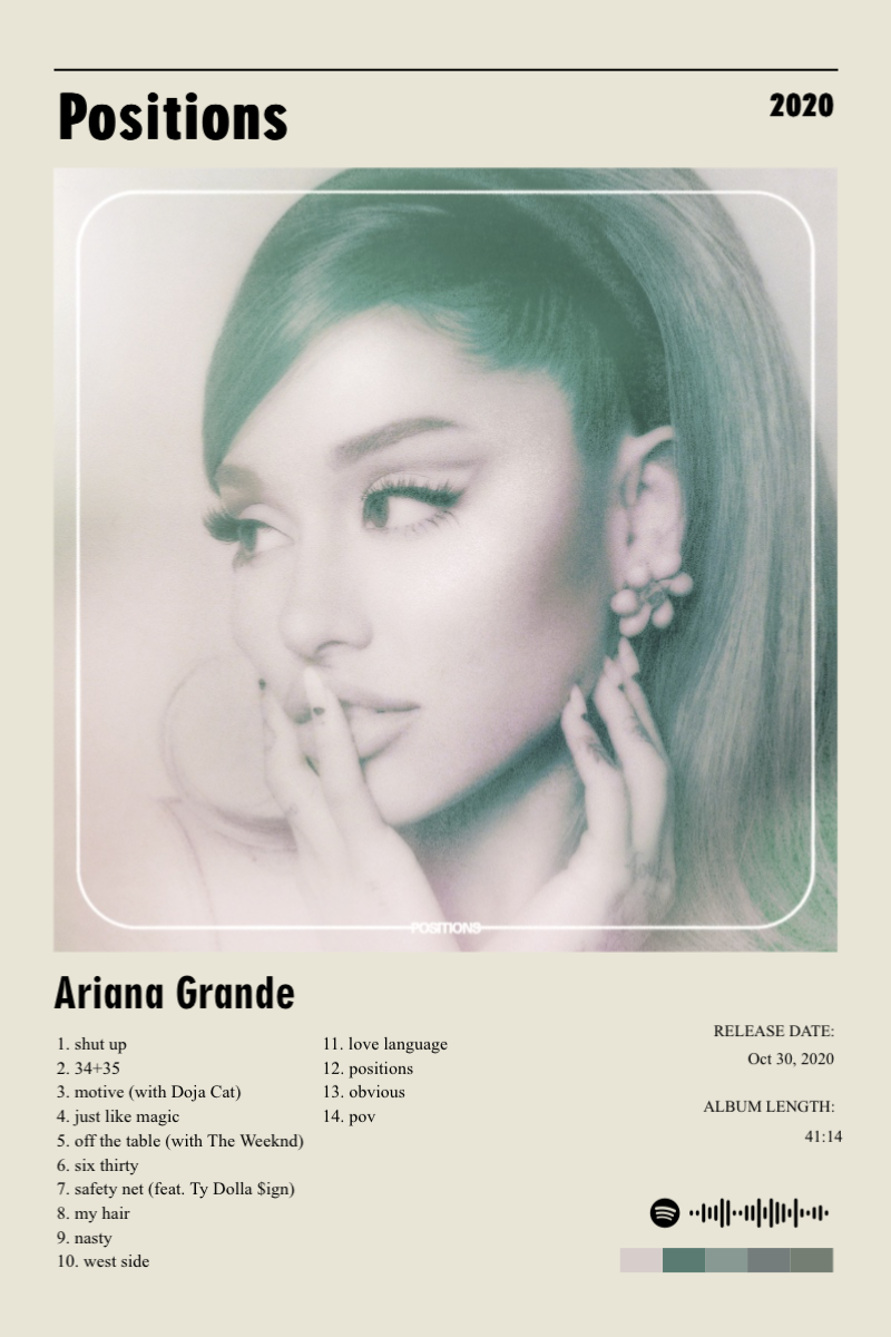Album poster for Positions by Ariana Grande