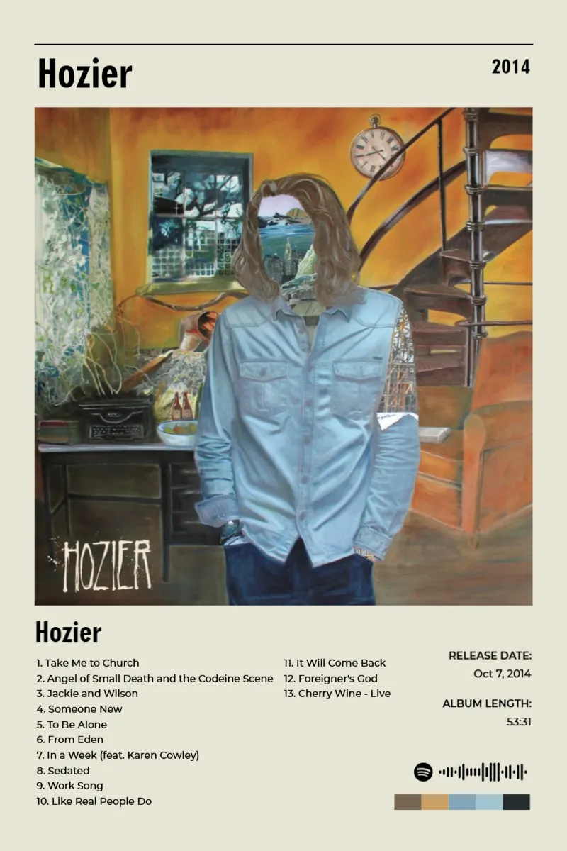 Hozier · Hozier · Hozier · 2:3 Album poster for Hozier by Hozier