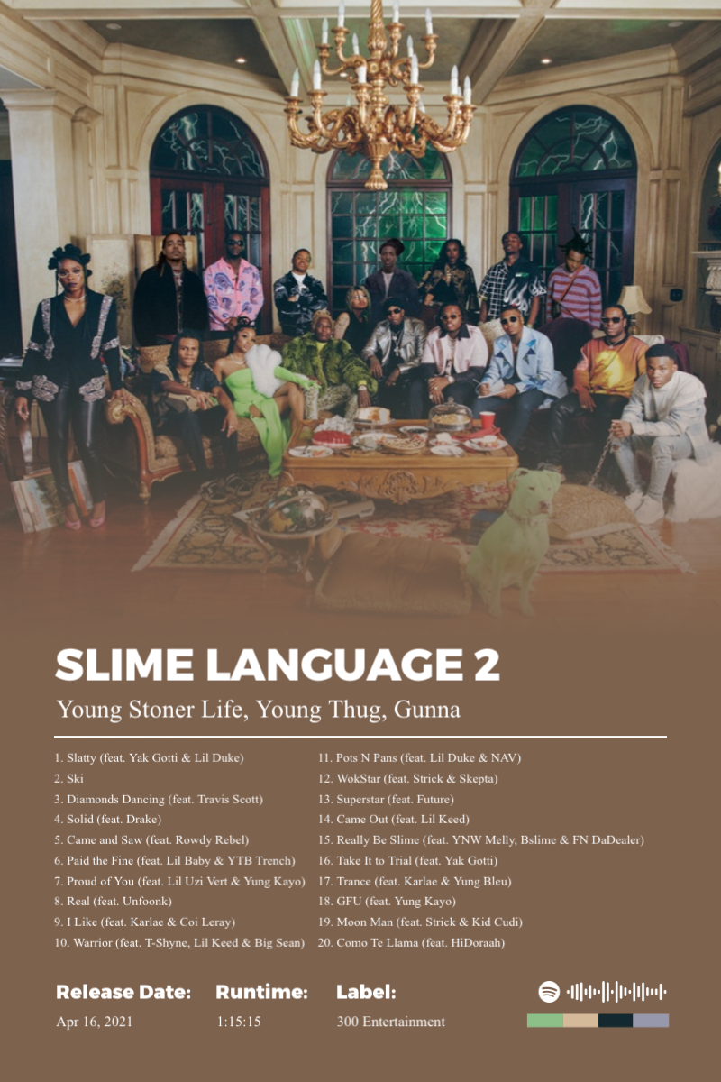 Album poster for Slime Language 2 by Young Stoner Life, Young Thug, Gunna
