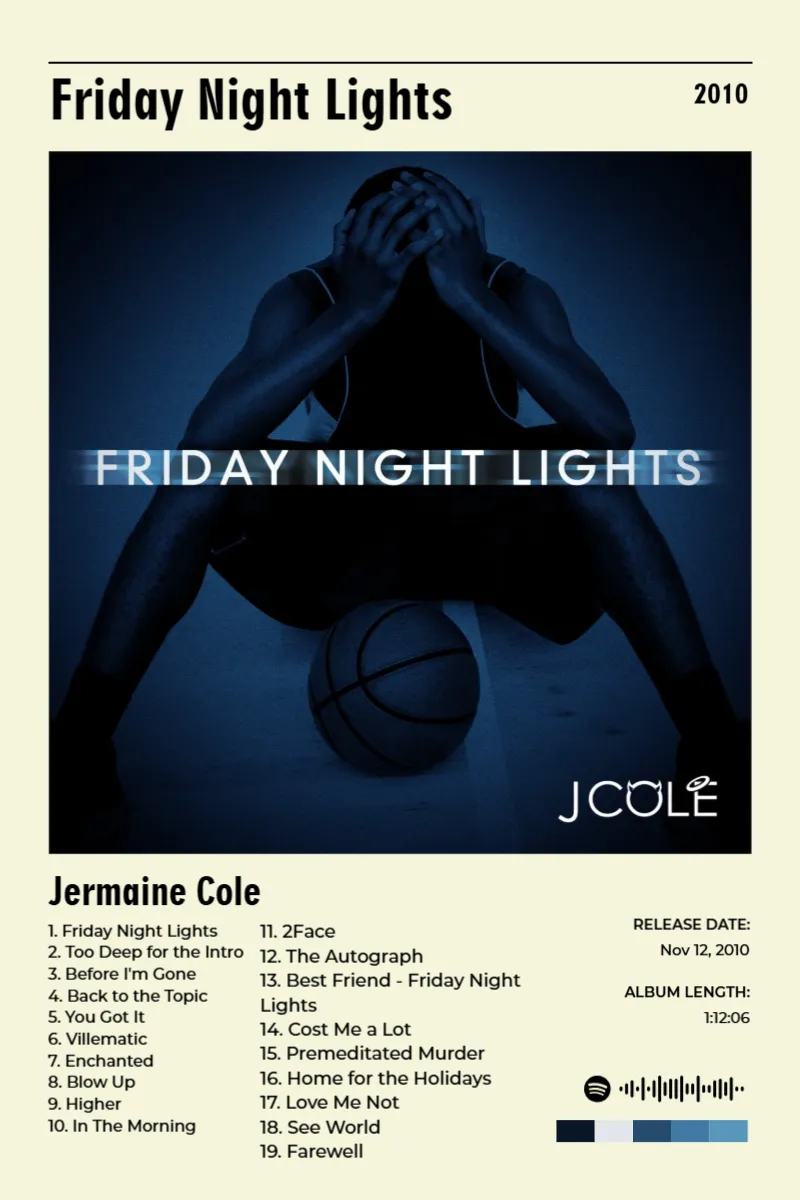 Album poster for Friday Night Lights by J. Cole