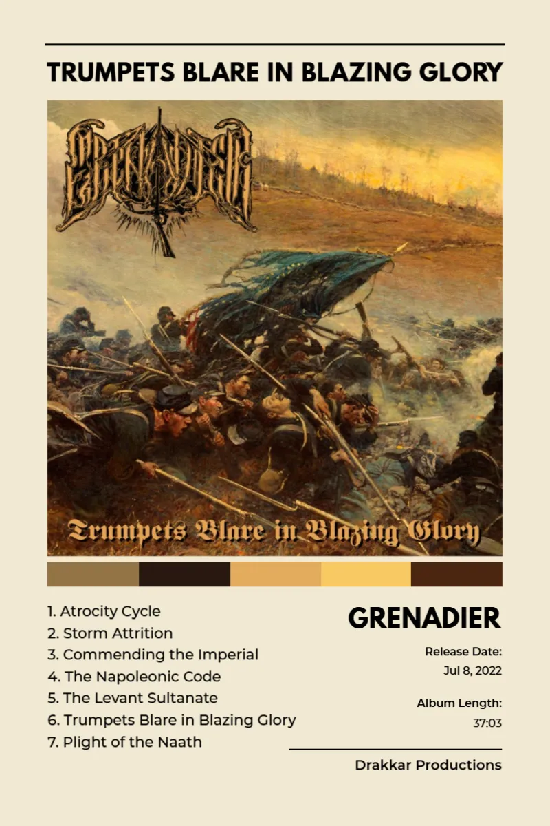 Album poster for Trumpets Blare in Blazing Glory by Grenadier