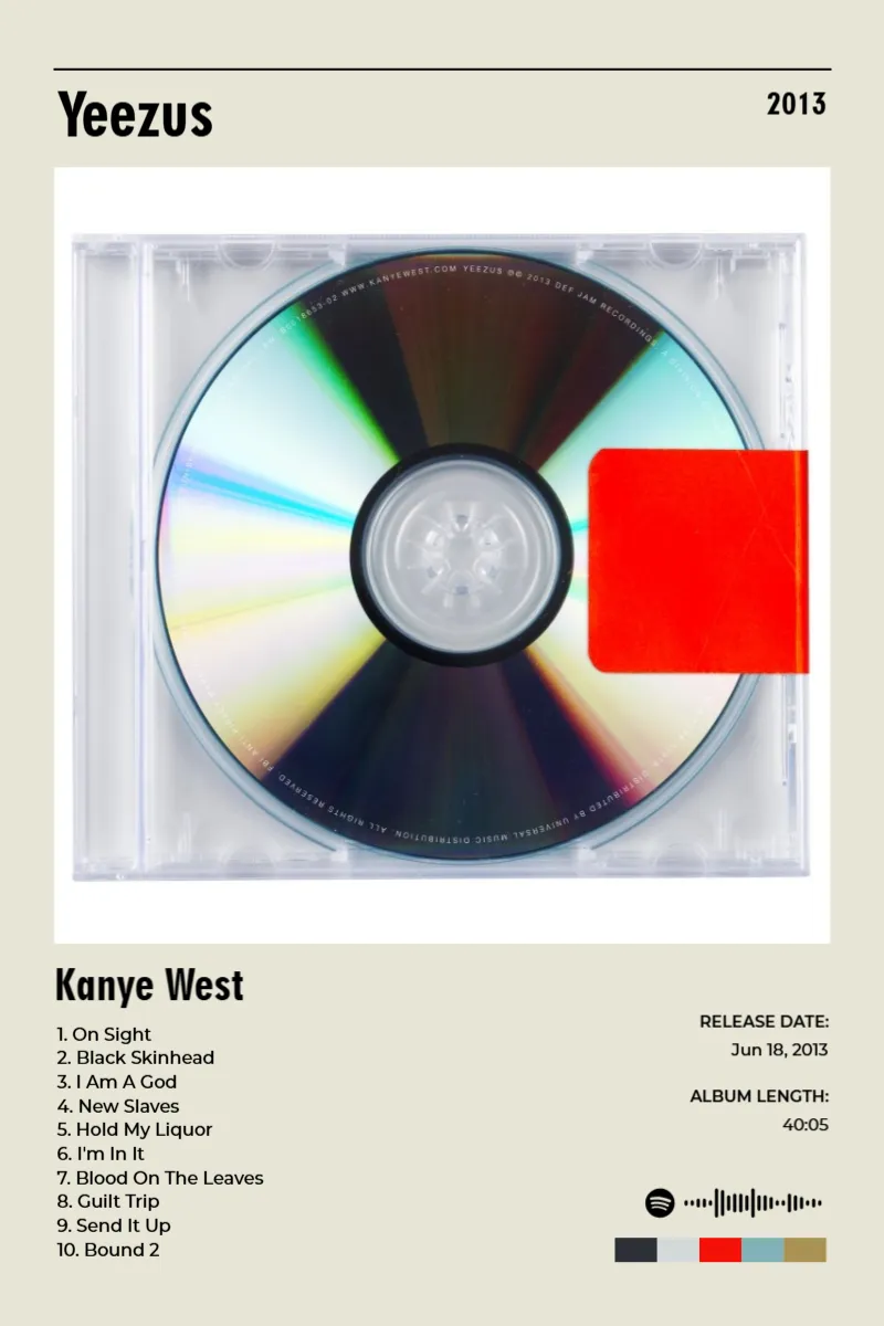 Album poster for Yeezus by Kanye West