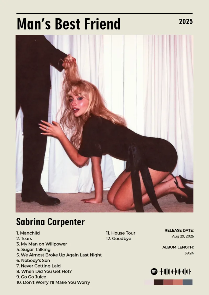 Album poster for Man’s Best Friend by Sabrina Carpenter