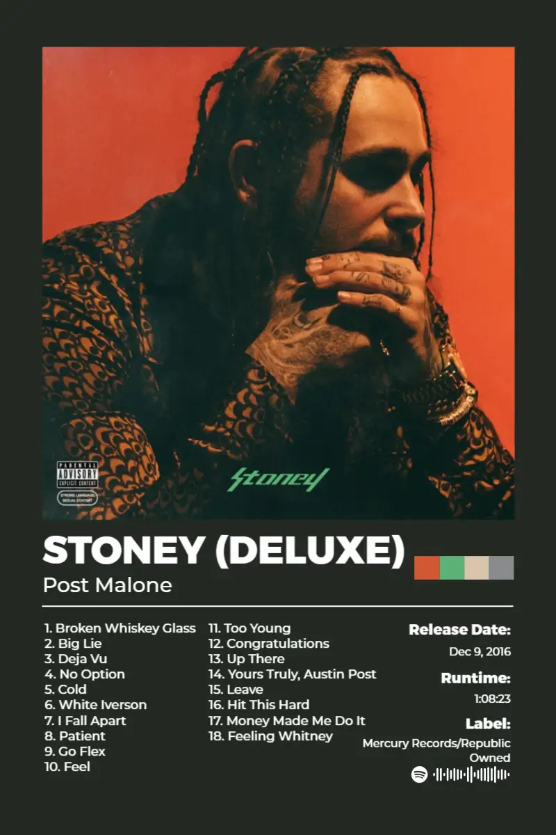 Stoney (Deluxe) · Stoney (Deluxe) · Post Malone · 2:3 Album poster for Stoney (Deluxe) by Post Malone
