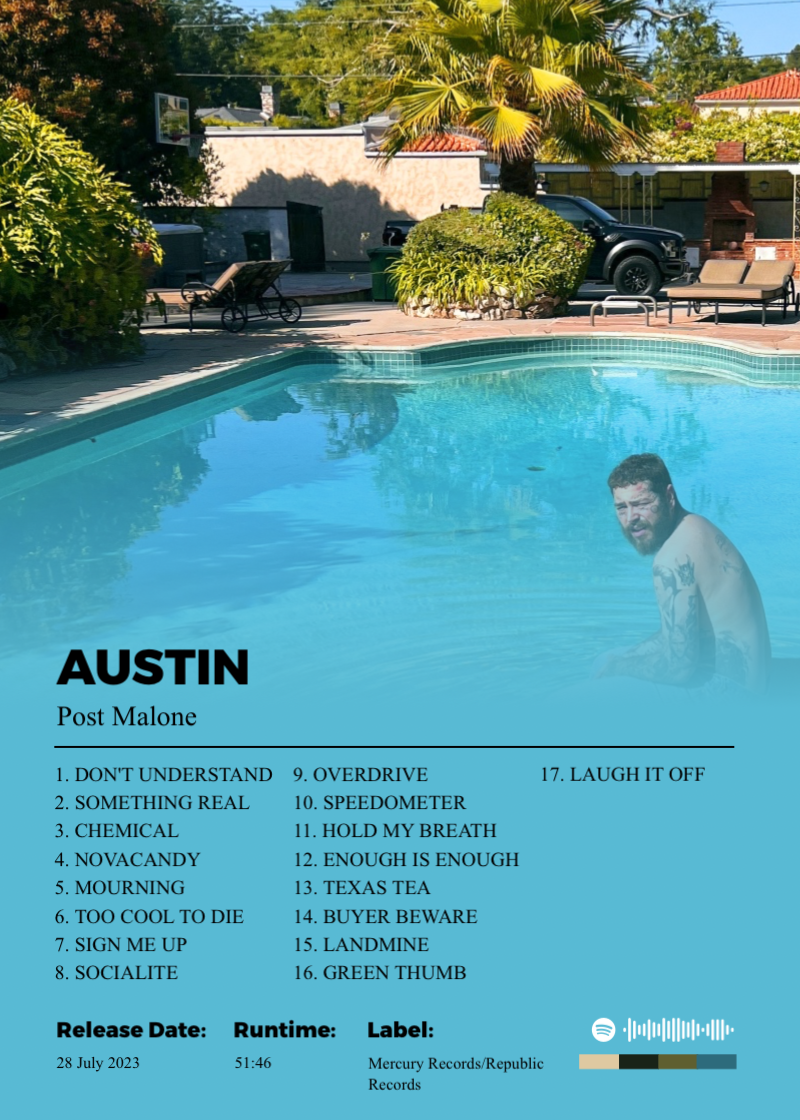 Album poster for AUSTIN by Post Malone