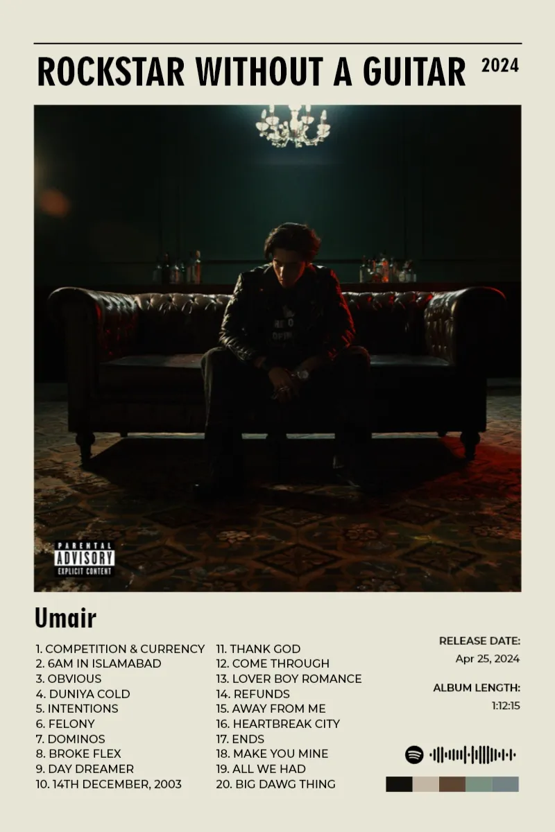 ROCKSTAR WITHOUT A GUITAR · ROCKSTAR WITHOUT A GUITAR · Umair · 2:3 Album poster for ROCKSTAR WITHOUT A GUITAR by Umair