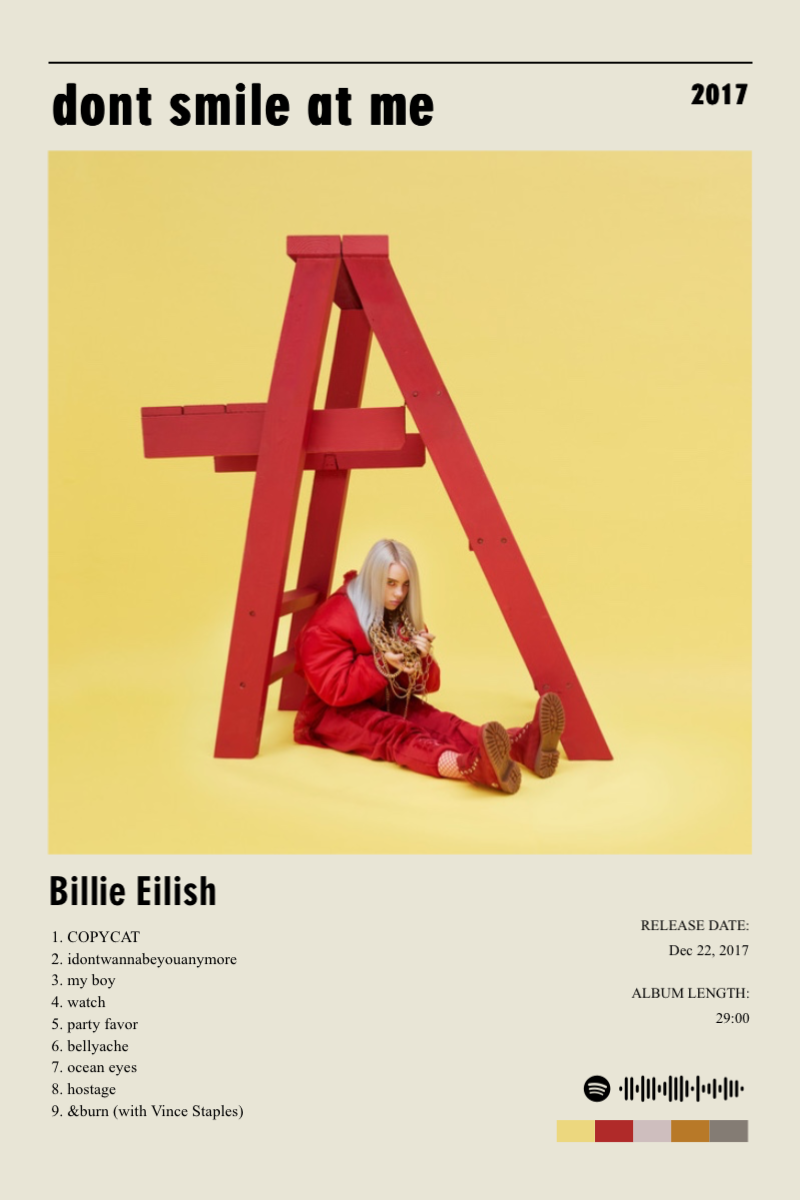 Album poster for dont smile at me by Billie Eilish