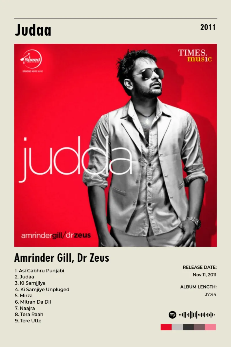 Album poster for Judaa by Amrinder Gill, Dr Zeus