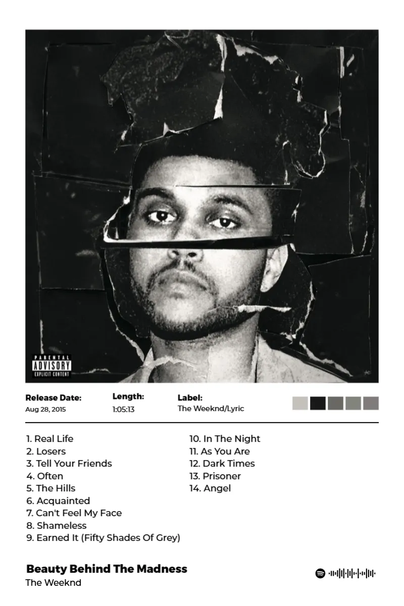 Beauty Behind The Madness · Beauty Behind The Madness · The Weeknd · 2:3 Album poster for Beauty Behind The Madness by The Weeknd