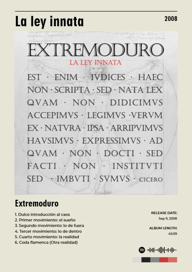 Album poster for La ley innata by Extremoduro