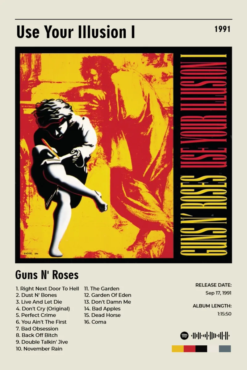 Album poster for Use Your Illusion I by Guns N' Roses