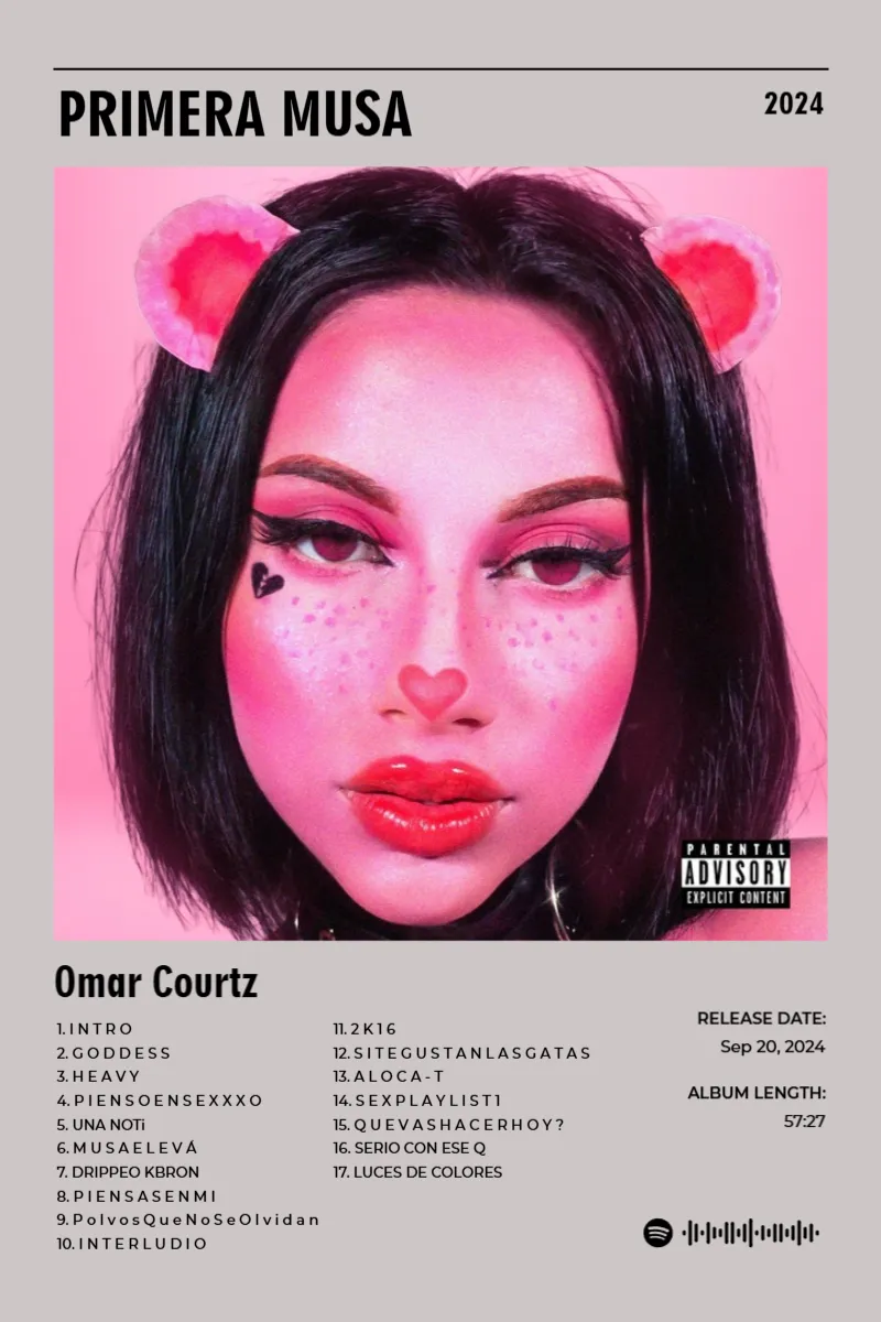 Album poster for PRIMERA MUSA by Omar Courtz