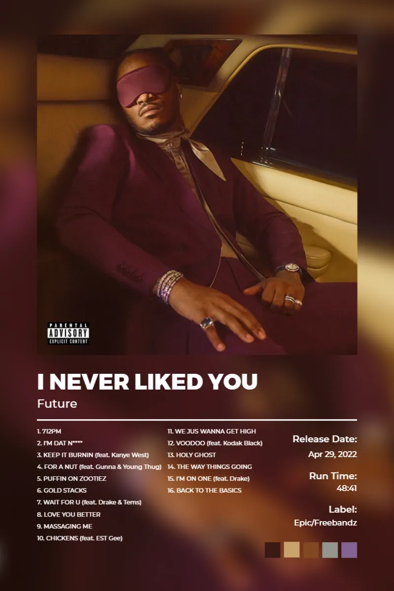 I NEVER LIKED YOU · I NEVER LIKED YOU · Future · 2:3 Album poster for I NEVER LIKED YOU by Future