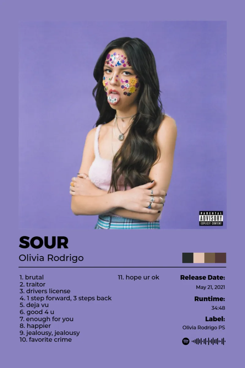 SOUR · SOUR · Olivia Rodrigo · 2:3 Album poster for SOUR by Olivia Rodrigo