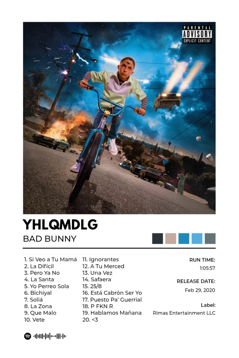 Album poster for YHLQMDLG by Bad Bunny