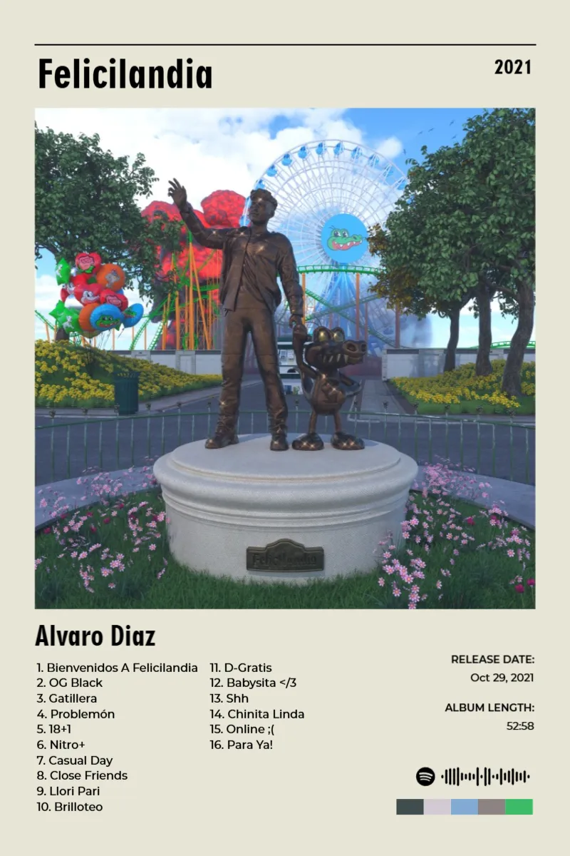 Album poster for Felicilandia by Alvaro Diaz