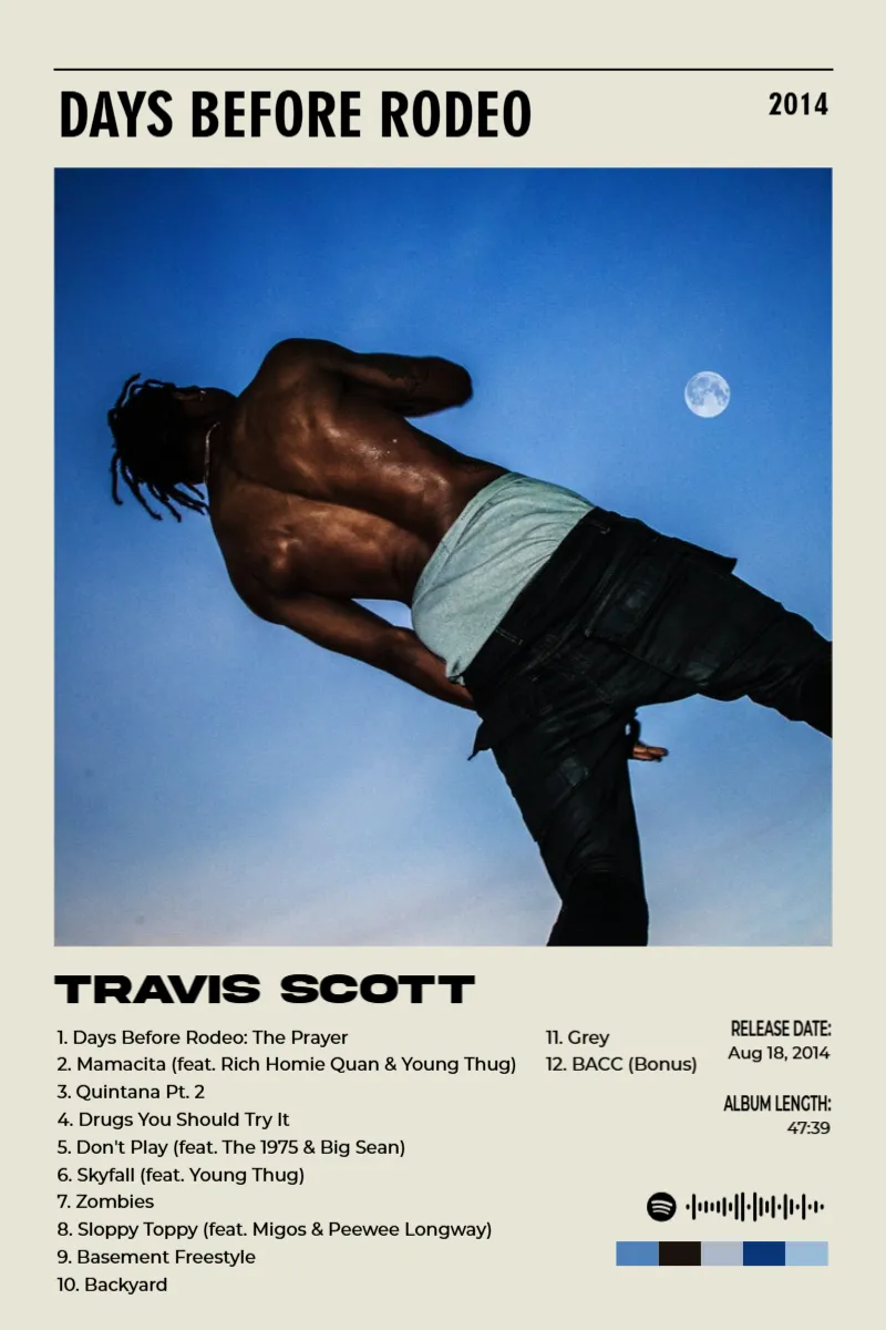 DAYS BEFORE RODEO · DAYS BEFORE RODEO · Travis Scott · 2:3 Album poster for DAYS BEFORE RODEO by Travis Scott