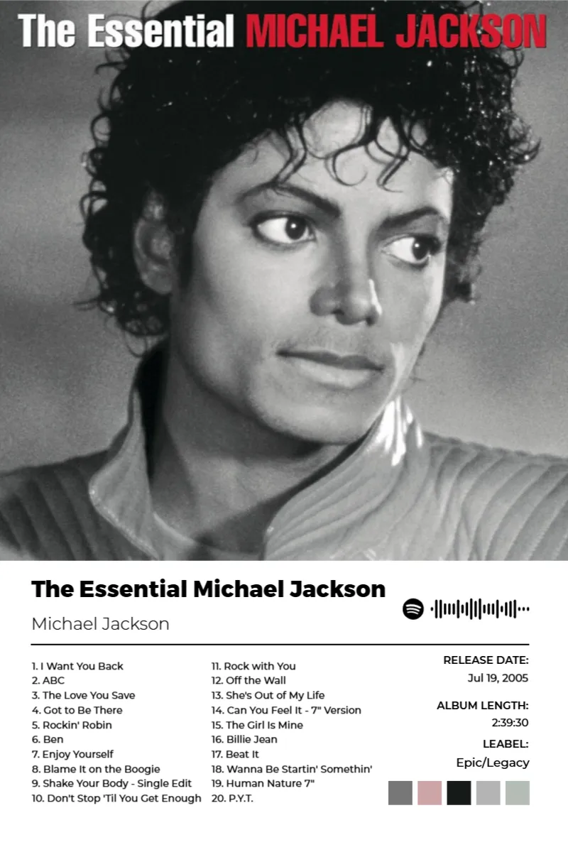 The Essential Michael Jackson · The Essential Michael Jackson · Michael Jackson · 2:3 Album poster for The Essential Michael Jackson by Michael Jackson
