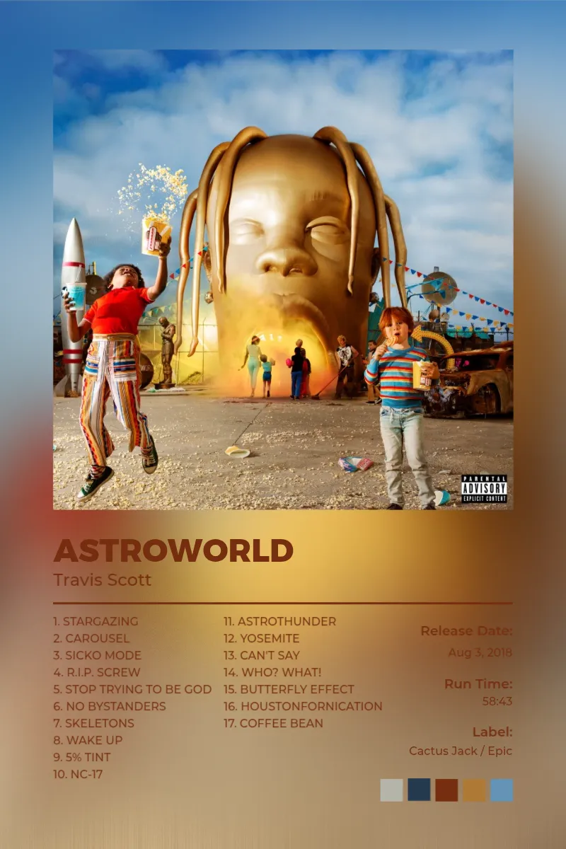 Album poster for ASTROWORLD by Travis Scott