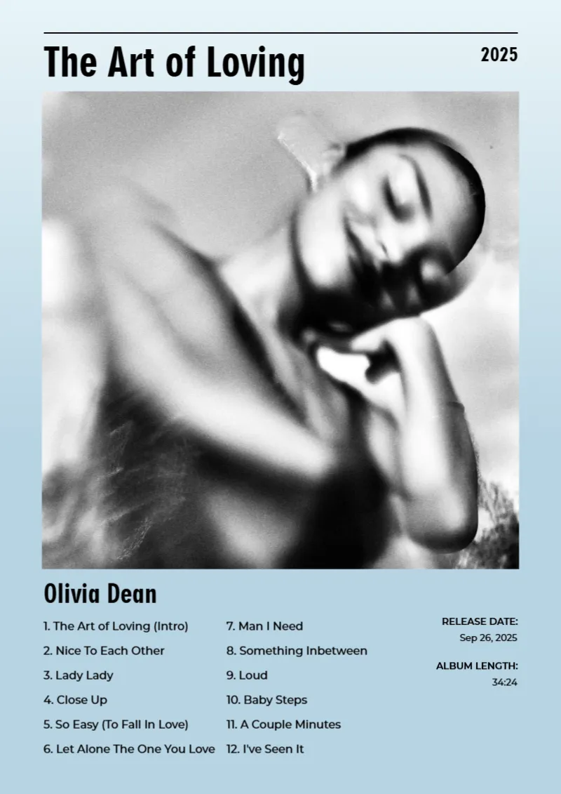 Album poster for The Art of Loving by Olivia Dean
