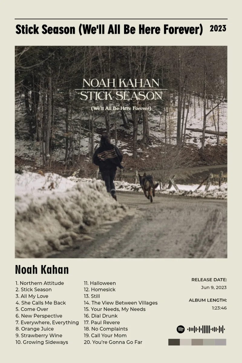 Album poster for Stick Season (We'll All Be Here Forever) by Noah Kahan