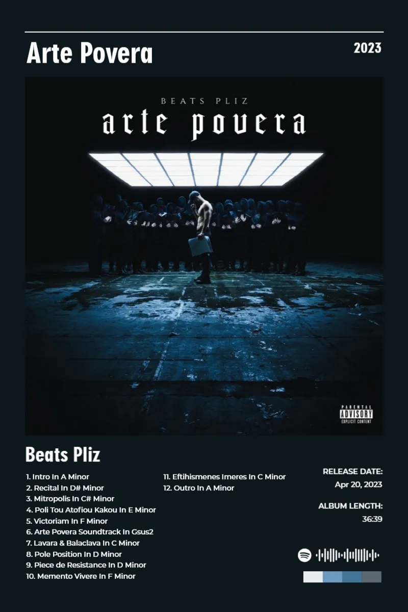 Album poster for Arte Povera by Beats Pliz