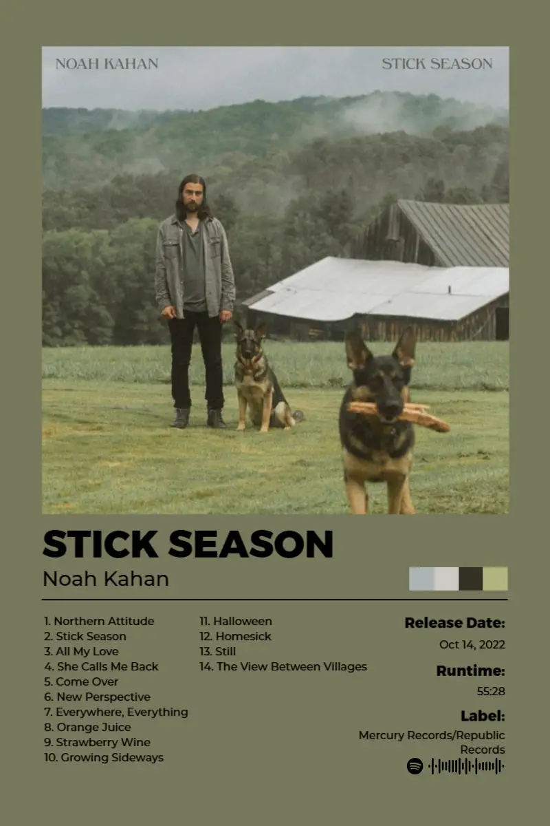 Stick Season · Stick Season · Noah Kahan · 2:3 Album poster for Stick Season by Noah Kahan