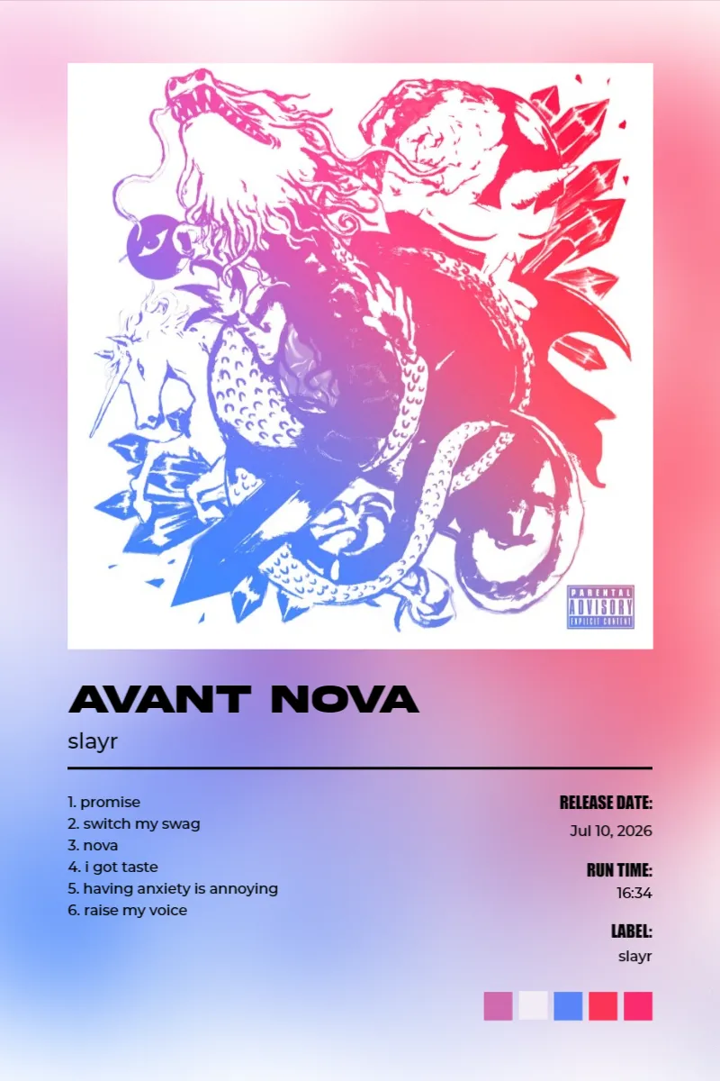 Album poster for AVANT NOVA by slayr